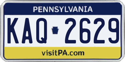 PA license plate KAQ2629