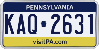 PA license plate KAQ2631