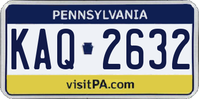PA license plate KAQ2632