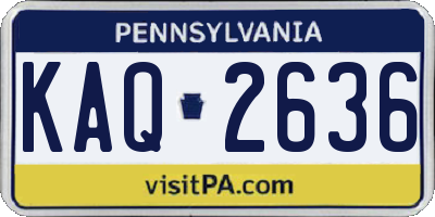 PA license plate KAQ2636