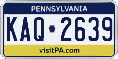 PA license plate KAQ2639