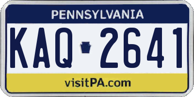 PA license plate KAQ2641