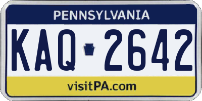 PA license plate KAQ2642