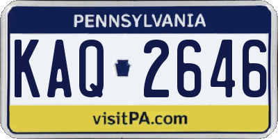 PA license plate KAQ2646