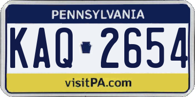 PA license plate KAQ2654