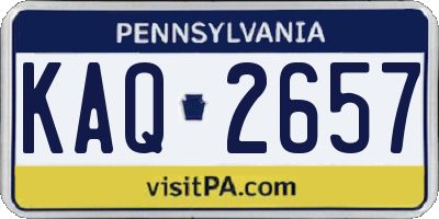 PA license plate KAQ2657