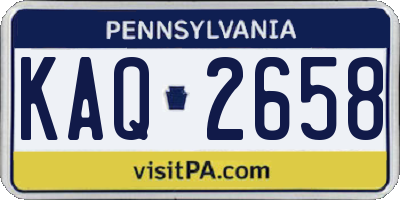 PA license plate KAQ2658
