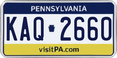 PA license plate KAQ2660