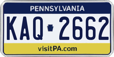 PA license plate KAQ2662