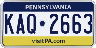 PA license plate KAQ2663