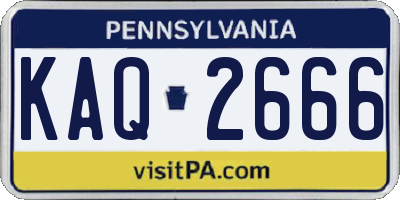 PA license plate KAQ2666