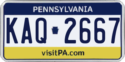 PA license plate KAQ2667