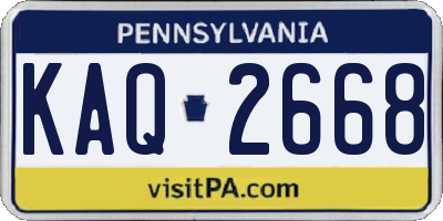 PA license plate KAQ2668