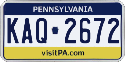PA license plate KAQ2672