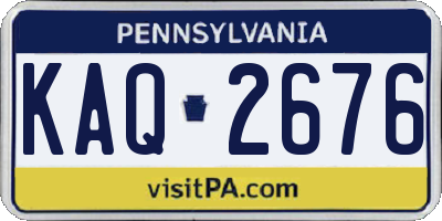 PA license plate KAQ2676
