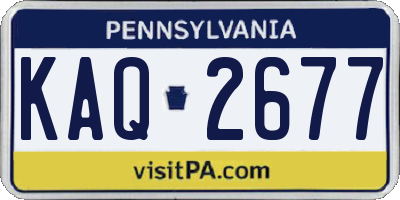 PA license plate KAQ2677