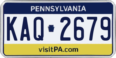 PA license plate KAQ2679