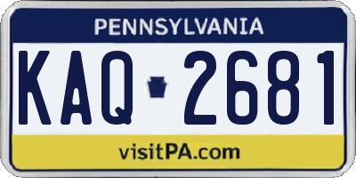 PA license plate KAQ2681