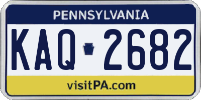 PA license plate KAQ2682