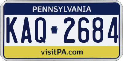 PA license plate KAQ2684
