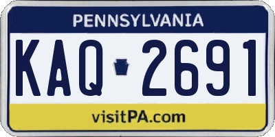 PA license plate KAQ2691