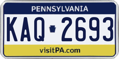 PA license plate KAQ2693