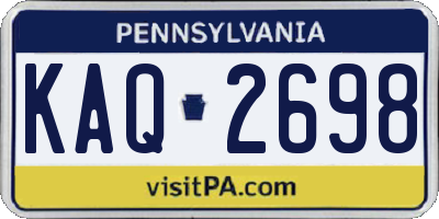 PA license plate KAQ2698