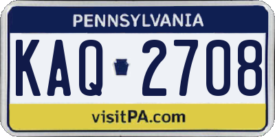 PA license plate KAQ2708