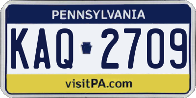 PA license plate KAQ2709