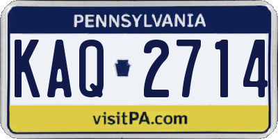 PA license plate KAQ2714
