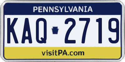 PA license plate KAQ2719