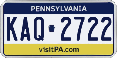 PA license plate KAQ2722