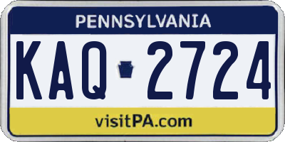 PA license plate KAQ2724