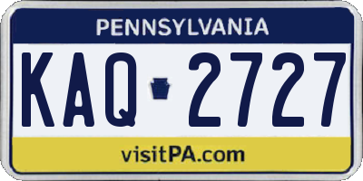 PA license plate KAQ2727