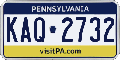 PA license plate KAQ2732