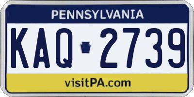 PA license plate KAQ2739