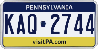 PA license plate KAQ2744