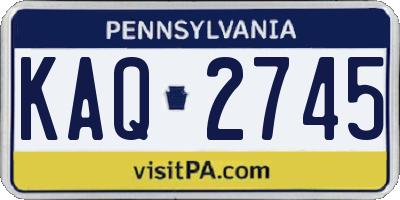PA license plate KAQ2745