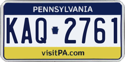 PA license plate KAQ2761