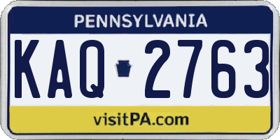 PA license plate KAQ2763