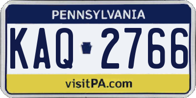 PA license plate KAQ2766