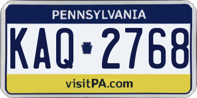 PA license plate KAQ2768