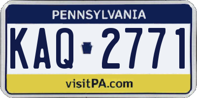 PA license plate KAQ2771