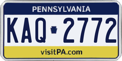 PA license plate KAQ2772