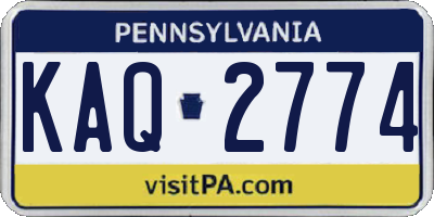 PA license plate KAQ2774