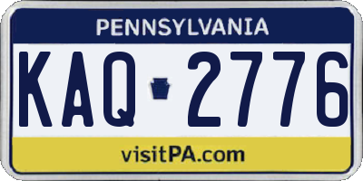 PA license plate KAQ2776