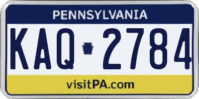 PA license plate KAQ2784