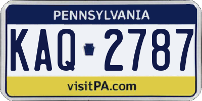 PA license plate KAQ2787