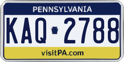 PA license plate KAQ2788