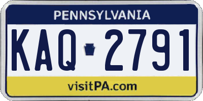 PA license plate KAQ2791